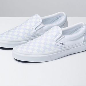 White checker vans classic checkerboard slip-on